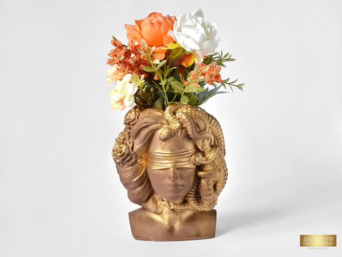 Medusa Greek Statue Flower Vase